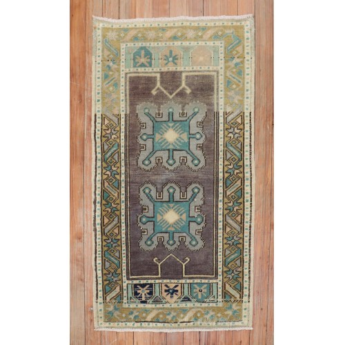 Lavender Mini Size Turkish 20th Century Rug No. y1826