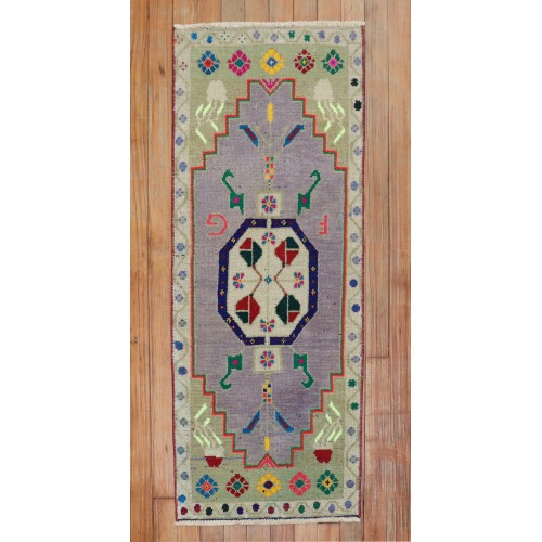 Quirky Turkish Anatolian Mat Rug No. y1835