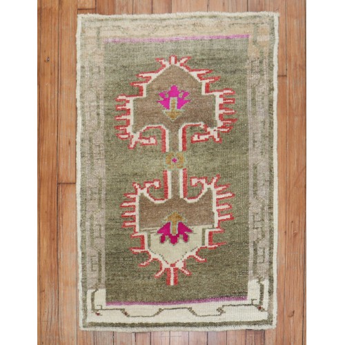 Quirky Anatolian Rug Mat No. y1850