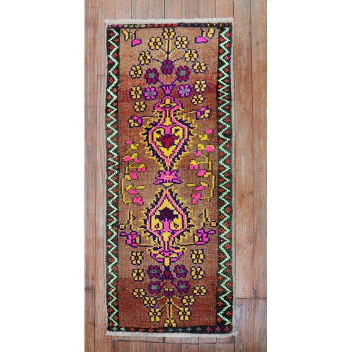 Floral Mini Turkish Mat Rug No. y1859