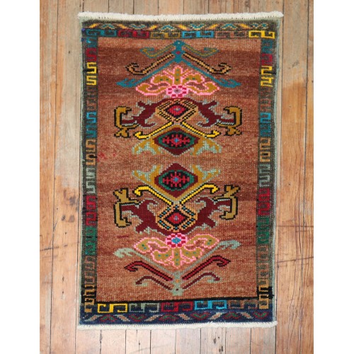 Vintage Anatolian Square Mini Rug No. y1895