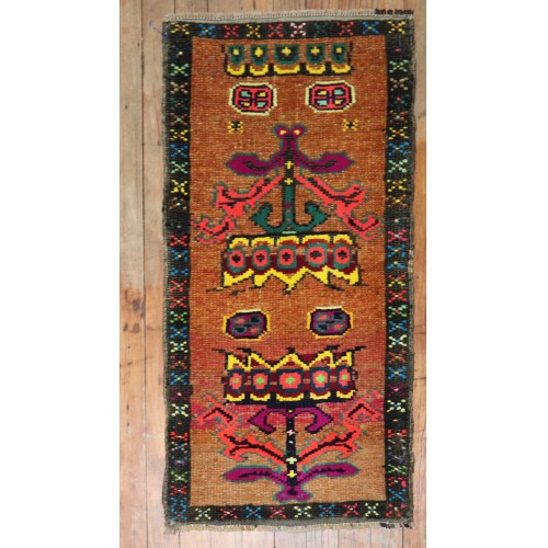 Turkish Floral Anatolian Mat Rug No. y1896