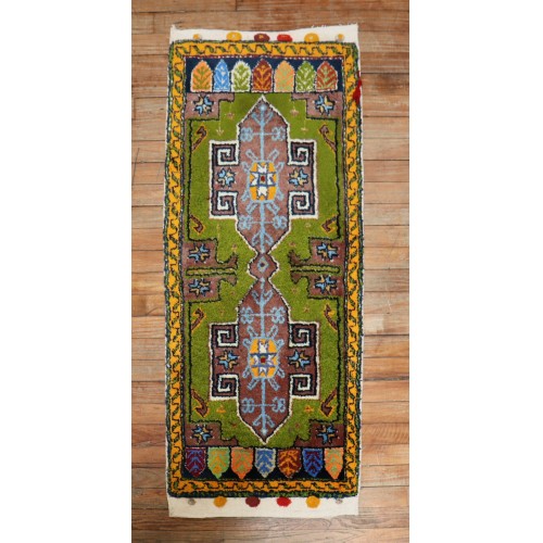 Chartreuse Green Turkish Rug No. y1912