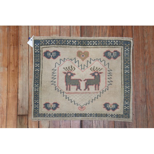 Mini Square Turkish Deer Rug No. y1915